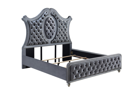 Cameo Gray Upholstered Panel Bedroom Set - Ornate Home