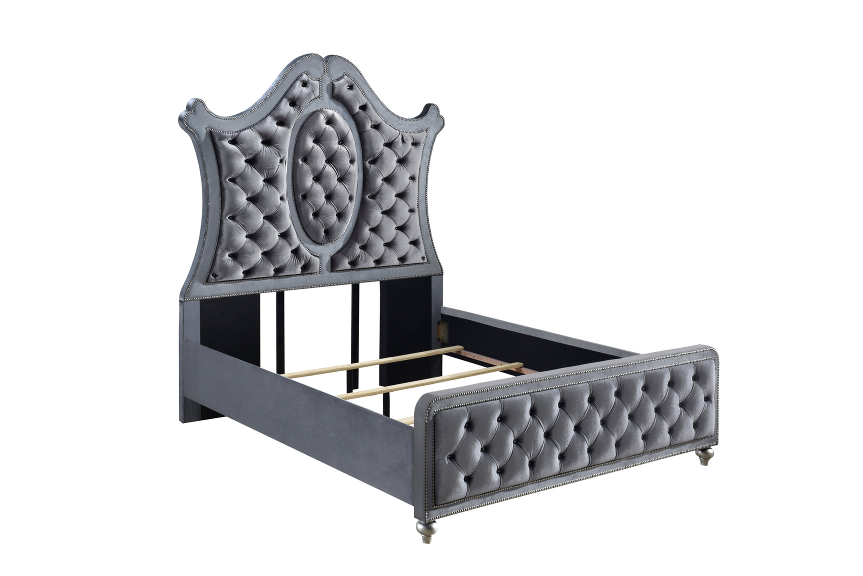 Cameo Gray Upholstered Panel Bedroom Set - Ornate Home