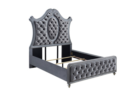 Cameo Gray Upholstered Panel Bedroom Set - Ornate Home
