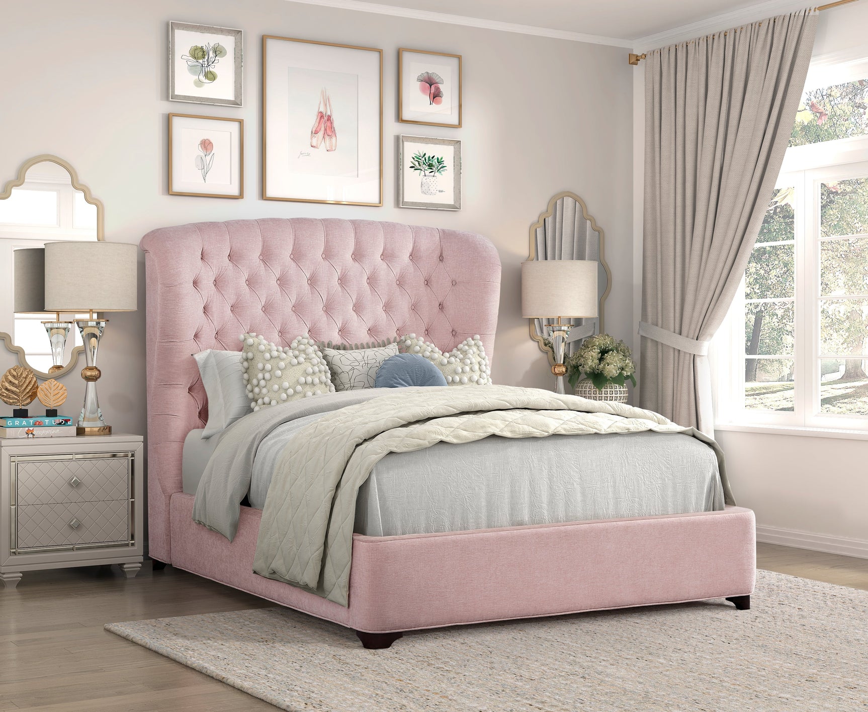 Cameo Pink California King Bed - Ornate Home