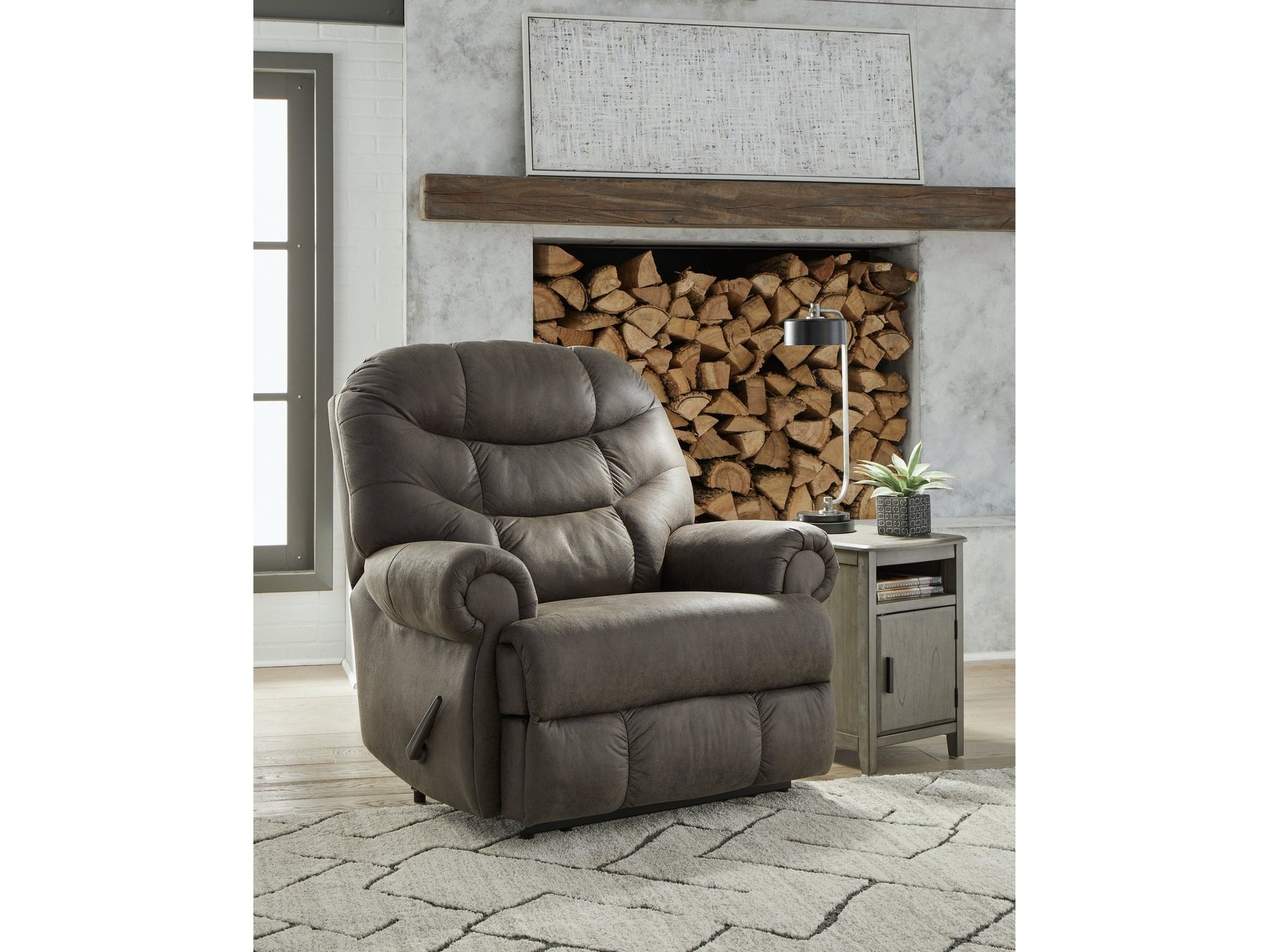 Camera Time Gunmetal Recliner (Online Special Price) - Ornate Home