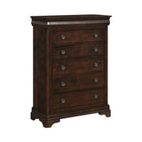 Cameron 4-Piece Cherry King Sleigh Bedroom Set with 2 Nightstands & Chest - Ornate Home