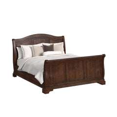 Cameron 4-Piece Cherry King Sleigh Bedroom Set with 2 Nightstands & Dresser - Ornate Home