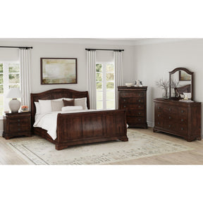 Cameron 4-Piece Cherry Queen Sleigh Bedroom Set - Ornate Home