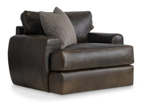 Cameron Brown Leather Swivel Chair - Ornate Home