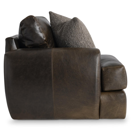 Cameron Brown Leather Swivel Chair - Ornate Home