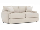 Cameron White/Cream Leather Loveseat - Ornate Home