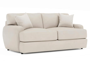 Cameron White/Cream Leather Loveseat - Ornate Home