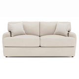 Cameron White/Cream Leather Loveseat - Ornate Home
