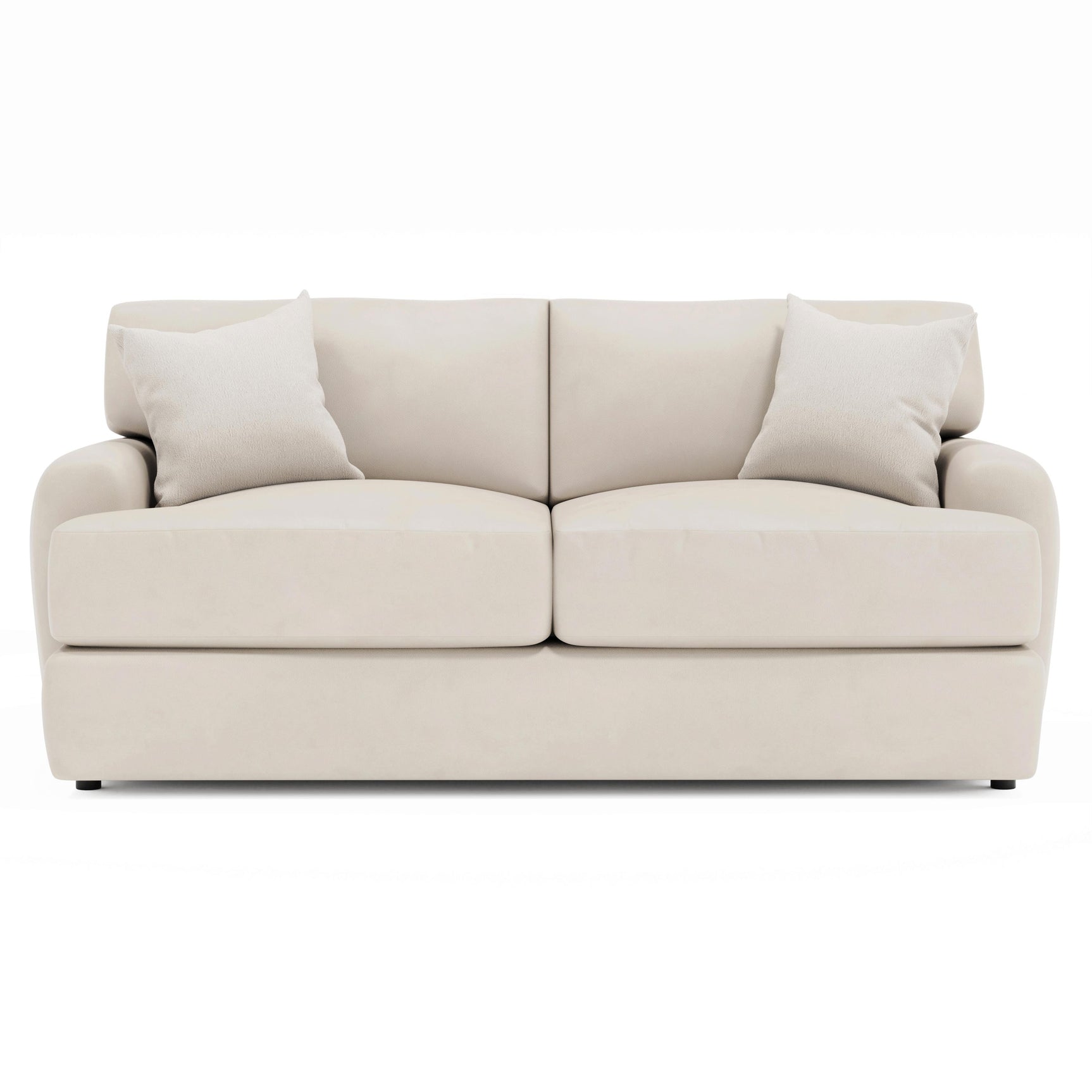 Cameron White/Cream Leather Loveseat - Ornate Home