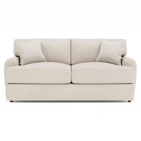 Cameron White/Cream Leather Loveseat - Ornate Home