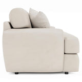 Cameron White/Cream Leather Loveseat - Ornate Home