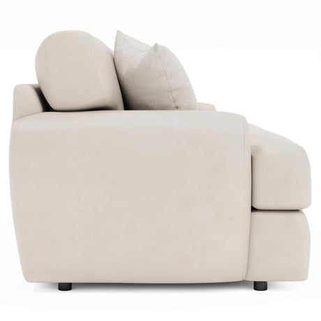 Cameron White/Cream Leather Loveseat - Ornate Home