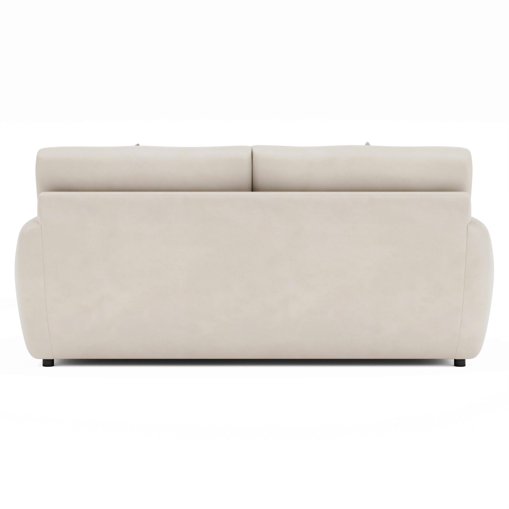 Cameron White/Cream Leather Loveseat - Ornate Home