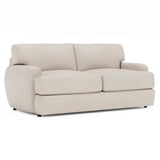 Cameron White/Cream Leather Loveseat - Ornate Home