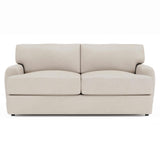 Cameron White/Cream Leather Loveseat - Ornate Home