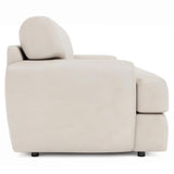 Cameron White/Cream Leather Loveseat - Ornate Home