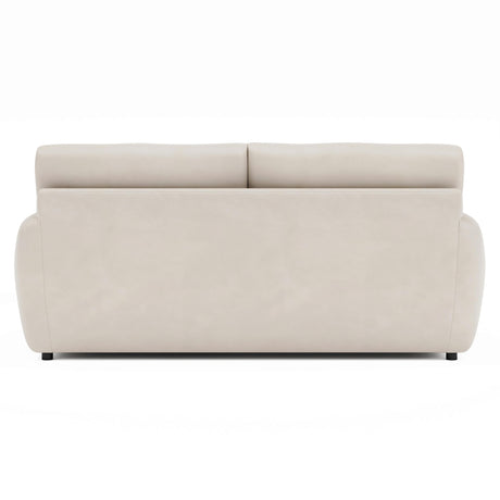Cameron White/Cream Leather Loveseat - Ornate Home