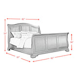 Cameron 5-Piece Cherry King Sleigh Bedroom Set with 2 Nightstands, Dresser & Chest - Ornate Home