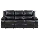 Camila Black 2-piece Upholstered Motion Reclining Sofa Set - Ornate Home