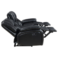 Camila Black 2-piece Upholstered Motion Reclining Sofa Set - Ornate Home