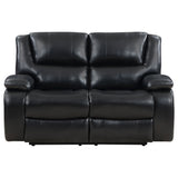 Camila Black 2-piece Upholstered Motion Reclining Sofa Set - Ornate Home