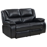 Camila Black 3-piece Upholstered Motion Reclining Sofa Set - Ornate Home