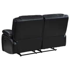 Camila Black 3-piece Upholstered Motion Reclining Sofa Set - Ornate Home
