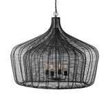 Camila Black Metal Mesh-Style Four Bulb Chandelier - Ornate Home
