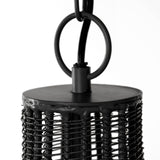Camila Black Metal Mesh-Style Four Bulb Chandelier - Ornate Home