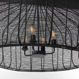 Camila Black Metal Mesh-Style Four Bulb Chandelier - Ornate Home