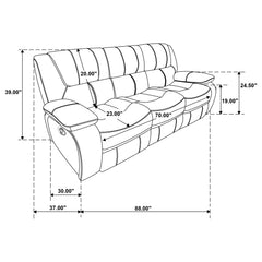 Camila Red Reclining Sofa - Ornate Home