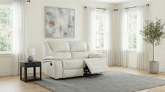 Camila White Upholstered Motion Reclining Loveseat - Ornate Home