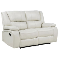 Camila White Upholstered Motion Reclining Loveseat - Ornate Home