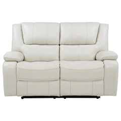 Camila White Upholstered Motion Reclining Loveseat - Ornate Home