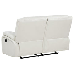 Camila White Upholstered Motion Reclining Loveseat - Ornate Home
