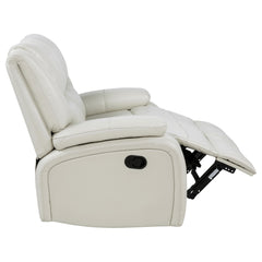 Camila White Upholstered Motion Reclining Loveseat - Ornate Home