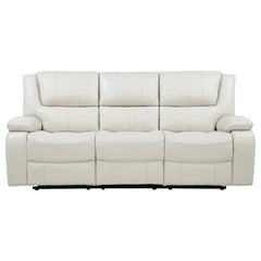 Camila White Upholstered Motion Reclining Sofa - Ornate Home