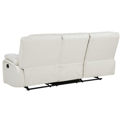 Camila White Upholstered Motion Reclining Sofa - Ornate Home