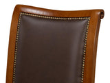 Camile Brown Leather Side Chair (Set of 2) - Ornate Home