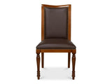 Camile Brown Leather Side Chair (Set of 2) - Ornate Home