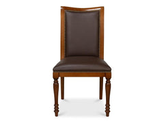 Camile Brown Leather Side Chair (Set of 2) - Ornate Home