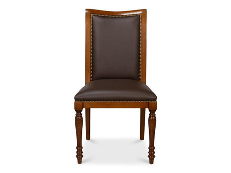 Camile Brown Leather Side Chair (Set of 2) - Ornate Home