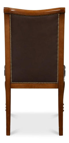 Camile Brown Leather Side Chair (Set of 2) - Ornate Home