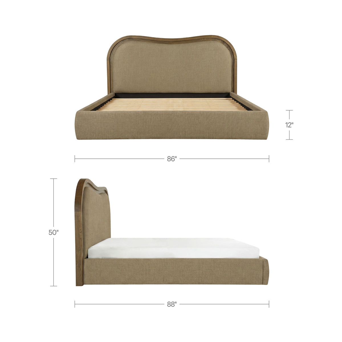 Camilla Green/Dark Brown King Bed - Ornate Home