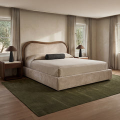 Camilla Oat/Dark Brown Queen Bed - Ornate Home