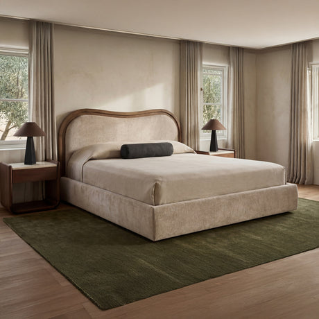Camilla Oat/Dark Brown Queen Bed - Ornate Home