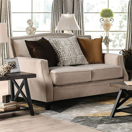 Camilla Tan Loveseat - Ornate Home