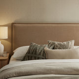 Camille Almond Upholstered Linen Blend Queen Size Headboard - Ornate Home