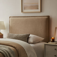 Camille Almond Upholstered Linen Blend Twin Size Headboard - Ornate Home